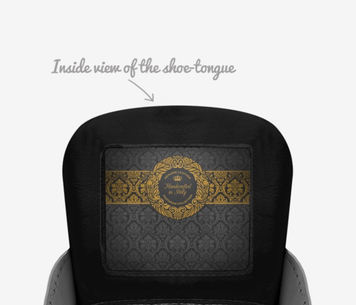 EXO  custom made in Italy shoes by Ein Odom | Tongue view