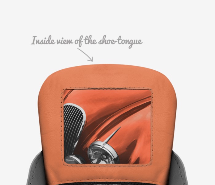 Traction  custom made in Italy shoes by Natasha Robinson | Tongue view