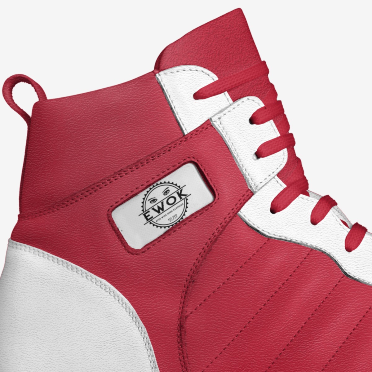 EWOK HITEK RED custom made in Italy shoes by Amp Jones | Detail view