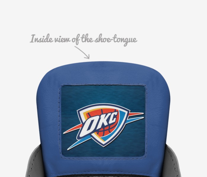 Okc thunder  custom made in Italy shoes by Jaiden Ennis | Tongue view