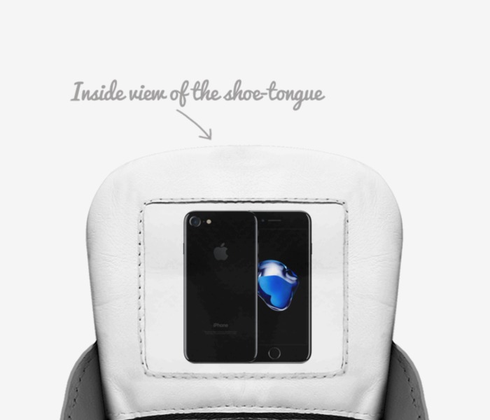 iphone custom made in Italy shoes by Shawn Thompson | Tongue view