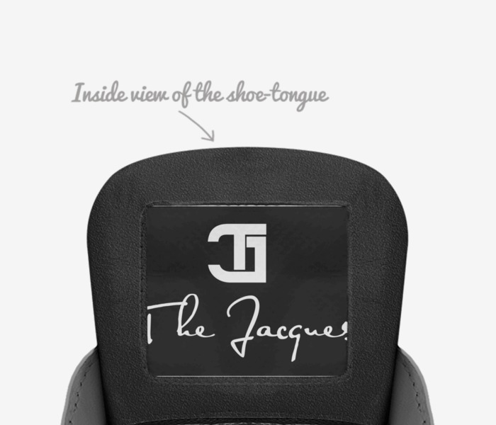Wedge sneaks custom made in Italy shoes by The Jacques | Tongue view