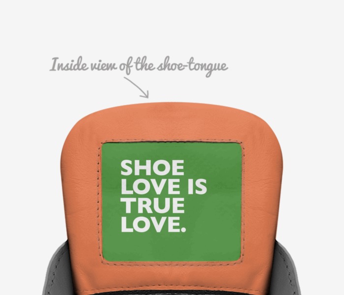 The jc custom made in Italy shoes by India Lane | Tongue view