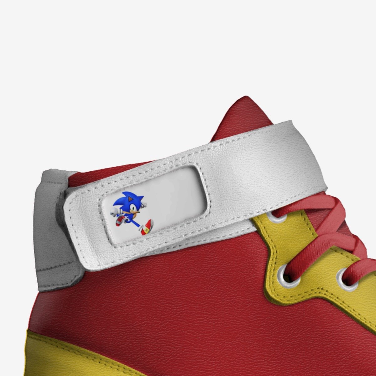 Sonic custom made in Italy shoes by Dat Boi | Detail view