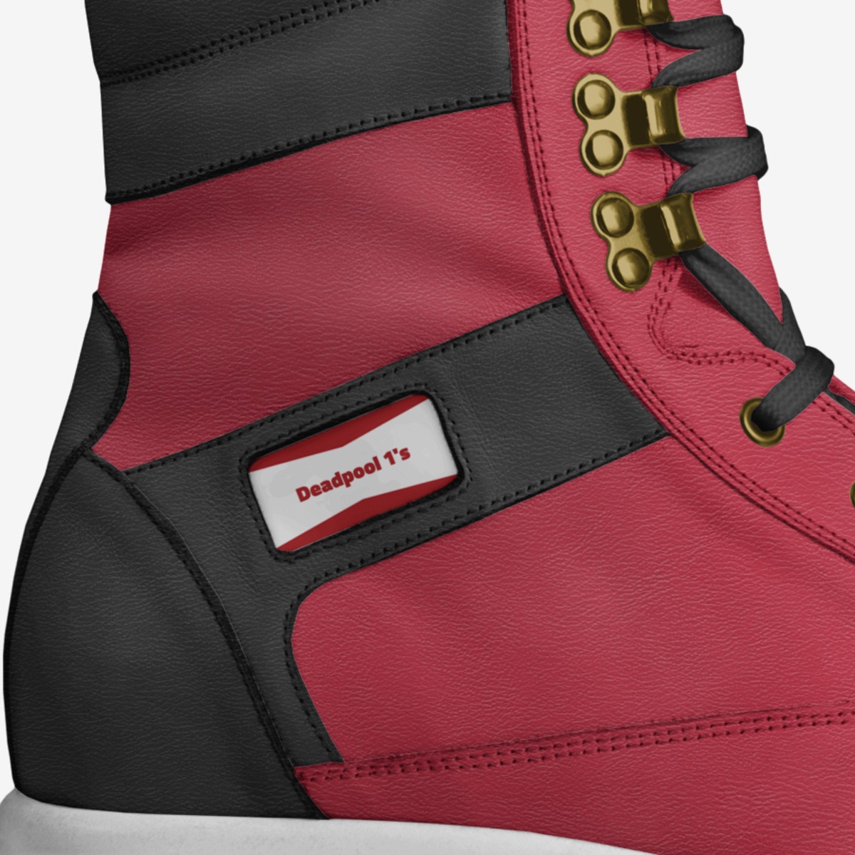 Deadpool 1's custom made in Italy shoes by James Robert Mcdonald | Detail view