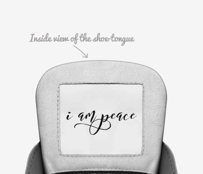 IAmPeace custom made in Italy shoes by Michale Giovanni | Tongue view
