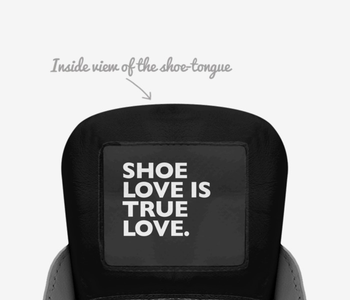 Dubb custom made in Italy shoes by Natasha Robinson | Tongue view