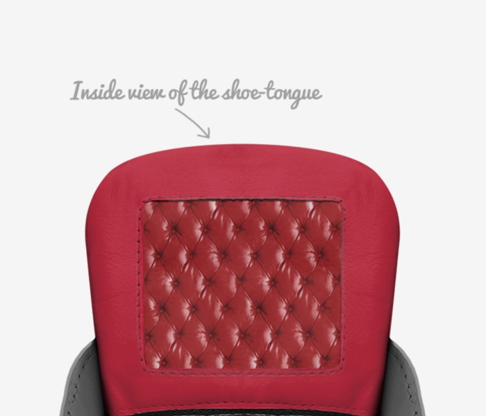Moose custom made in Italy shoes by Miaway Moose Myers | Tongue view