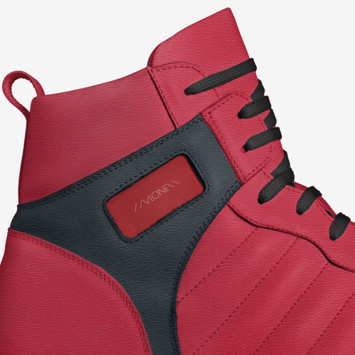 Vlone custom made in Italy shoes by Huntington Dunlap | Detail view