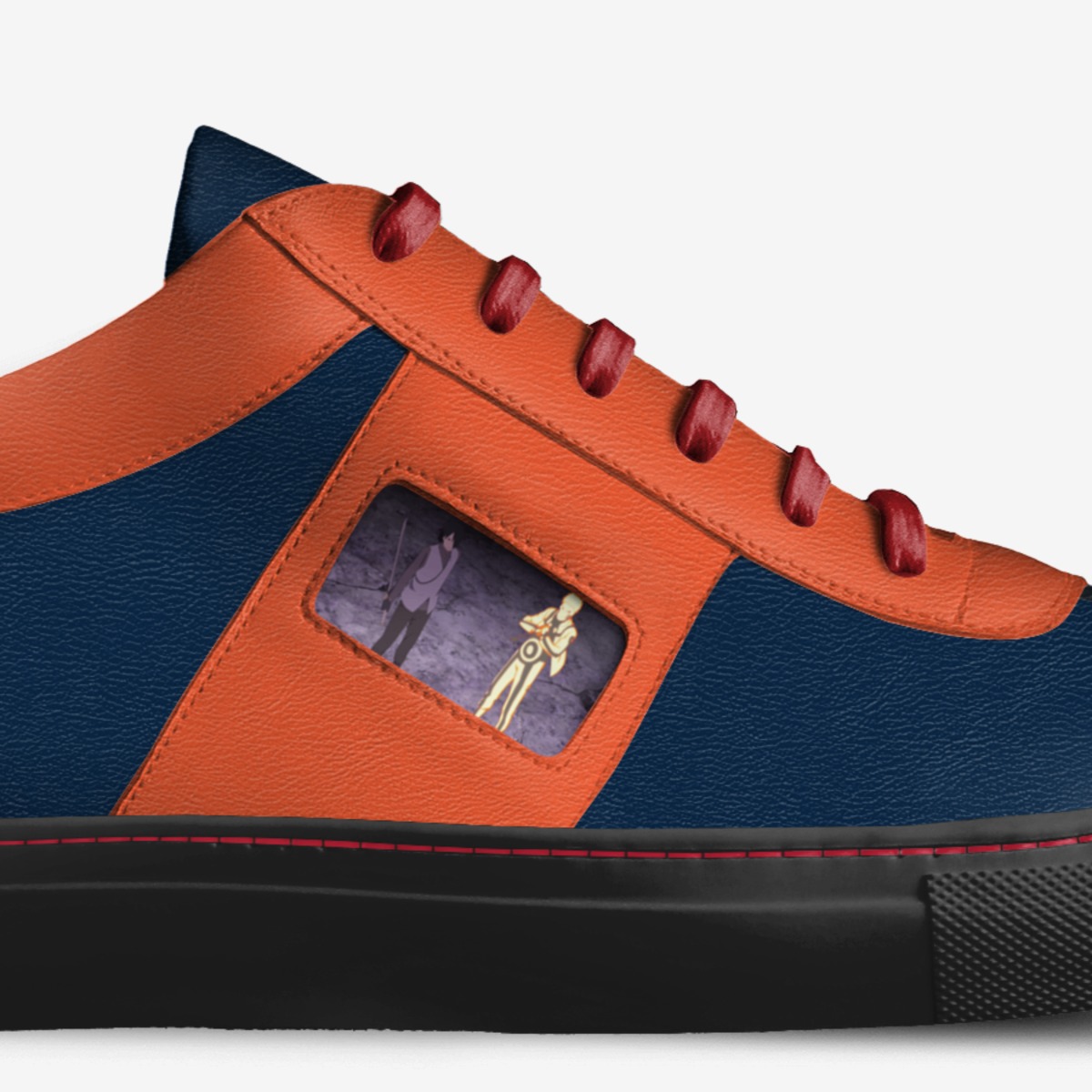 Naruto and Sasuke custom made in Italy shoes by Ethan Connors | Detail view