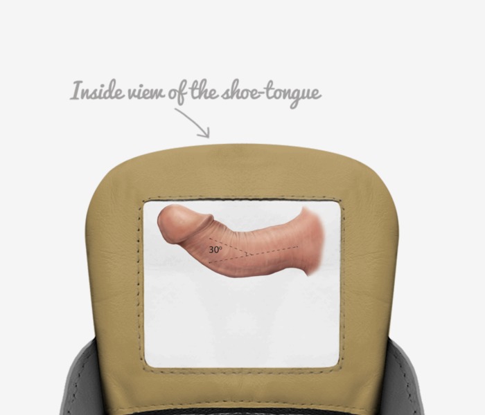 big fat foot cocks custom made in Italy shoes by Jeremy Clarkson | Tongue view