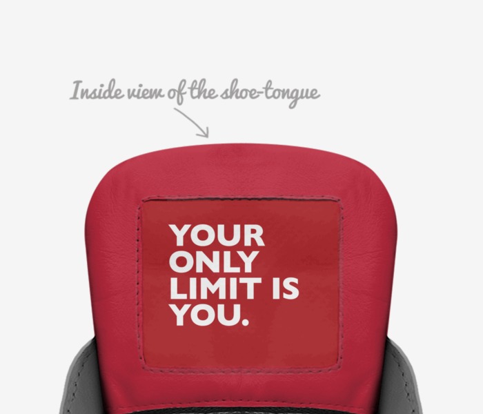 Crease  custom made in Italy shoes by Quentin Adams | Tongue view