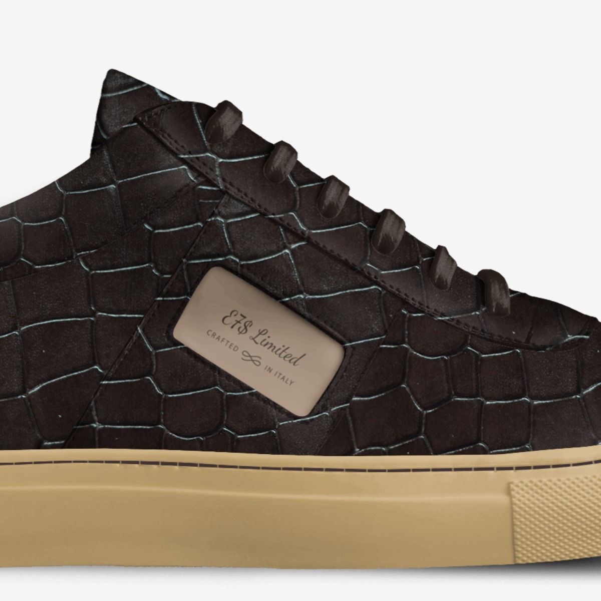 E7$ Limited custom made in Italy shoes by Lateef Williams | Detail view