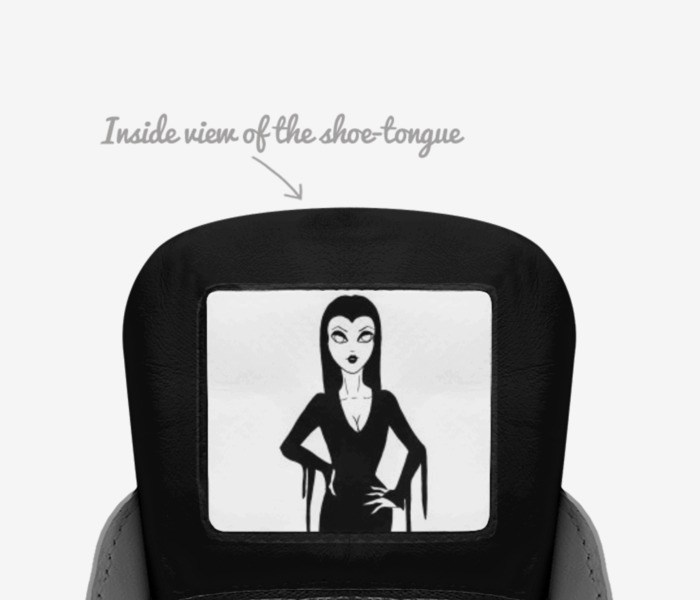 2020 Morticia's custom made in Italy shoes by Tamesubliminal Collins | Tongue view