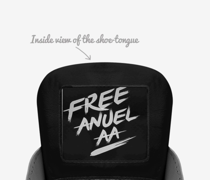 Free Anuel custom made in Italy shoes by Xavier | Tongue view