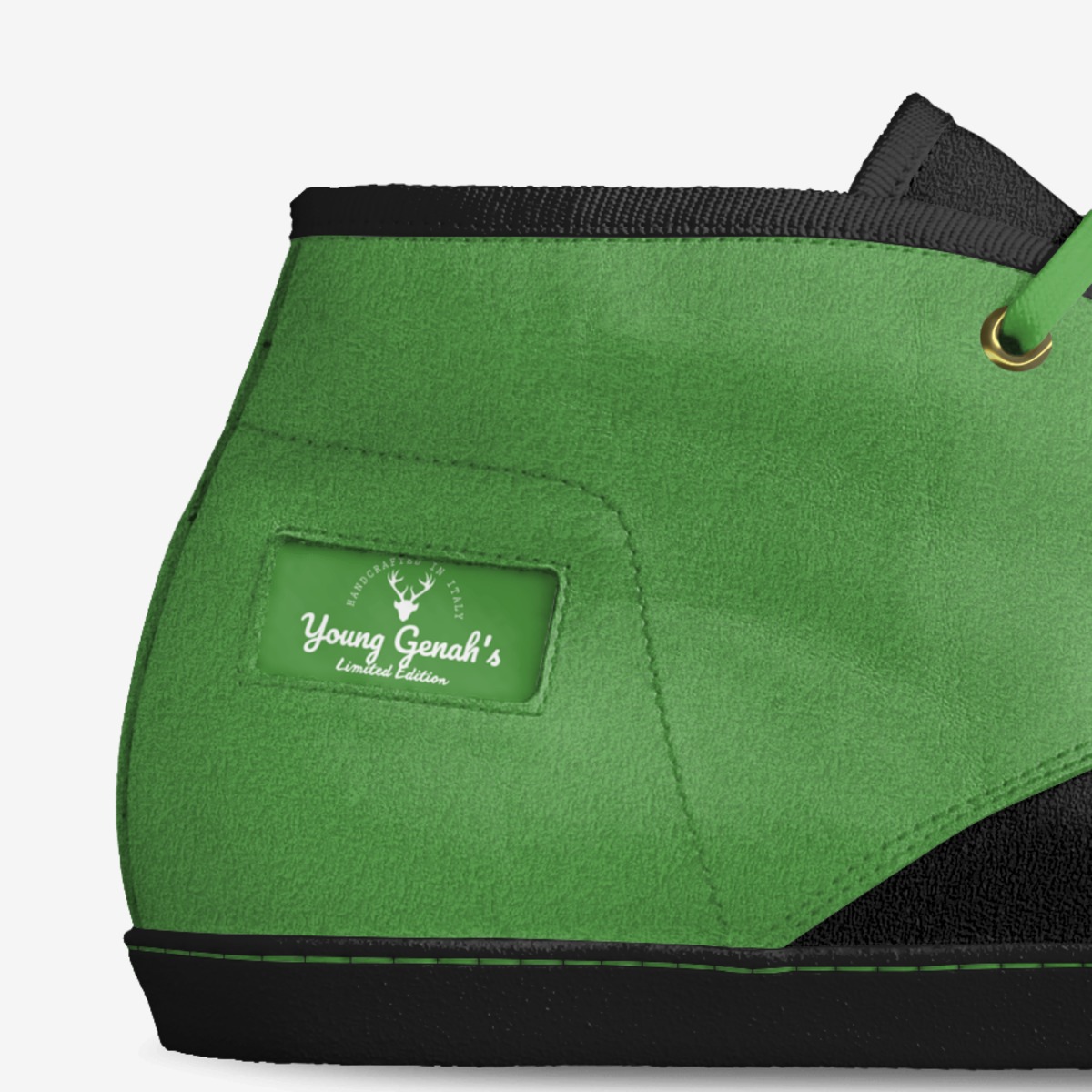Young Genah's custom made in Italy shoes by Krishain Allen | Detail view