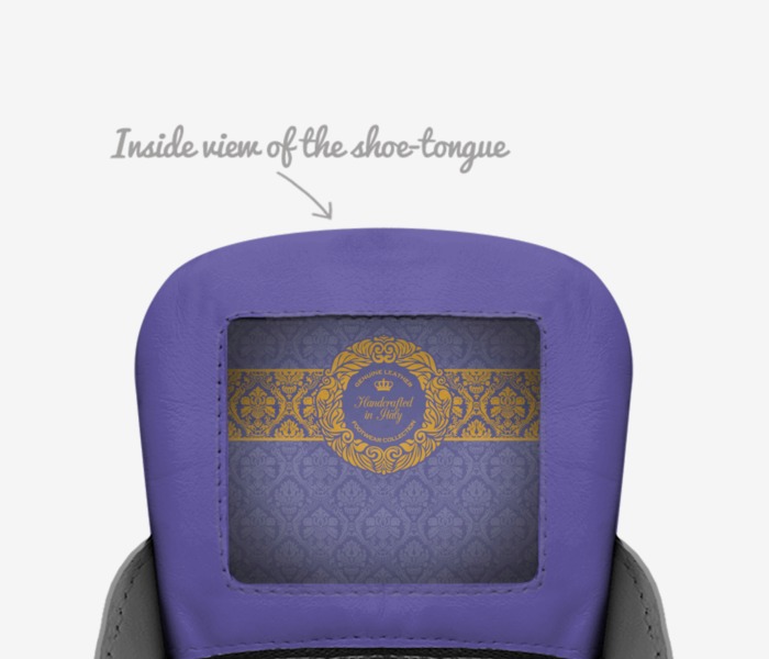 E7$ Limited custom made in Italy shoes by Lateef Williams | Tongue view