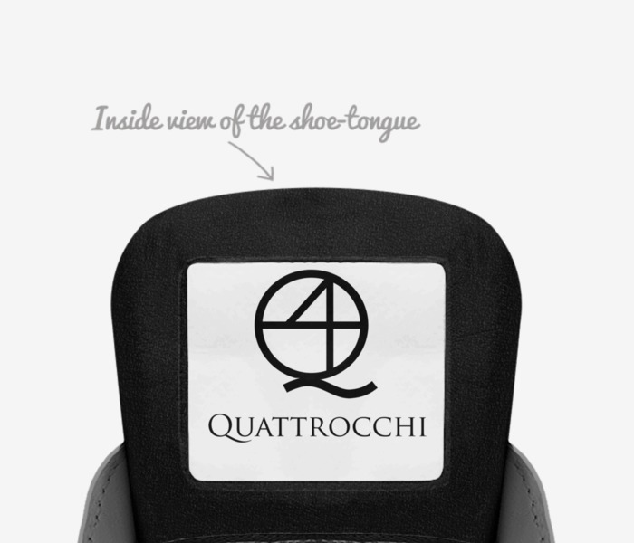 Quattrocchi custom made in Italy shoes by Thomas Quattrocchi | Tongue view