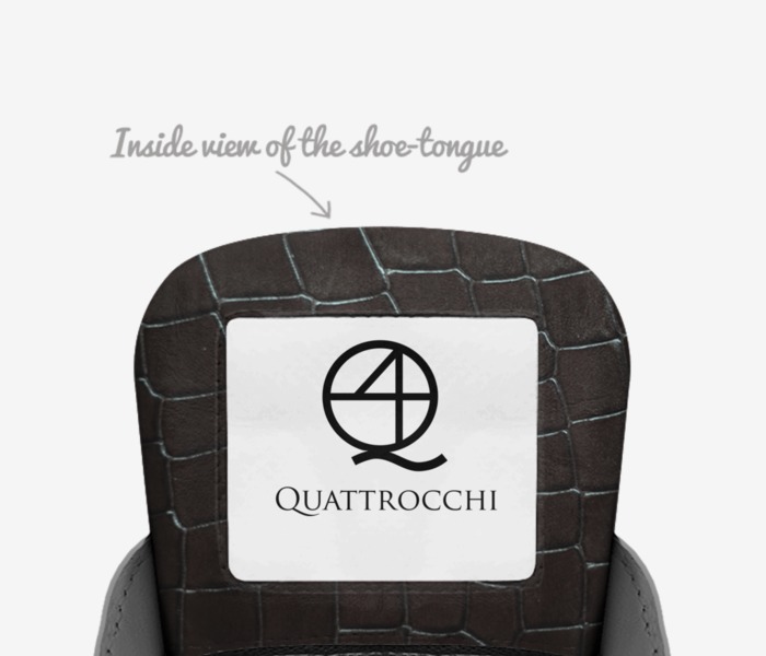 Quattrocchi custom made in Italy shoes by Thomas Quattrocchi | Tongue view