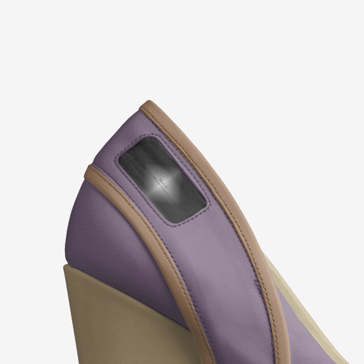 Fawn Mauve Wedge custom made in Italy shoes by Mud-di: Miss Unique Designer Is | Detail view