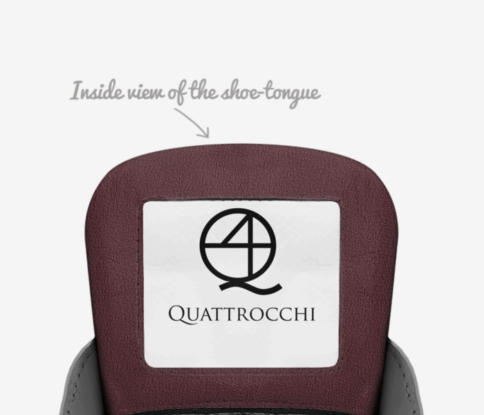 Quattrocchi custom made in Italy shoes by Thomas Quattrocchi | Tongue view