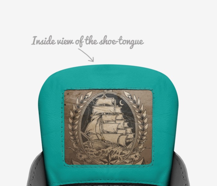 Gcash custom made in Italy shoes by Geno Cash | Tongue view