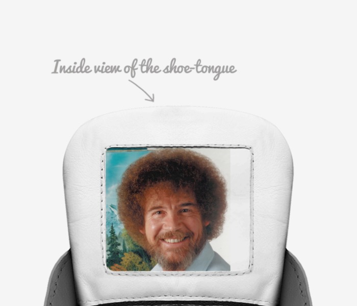 Bob ross custom made in Italy shoes by Bronson Chaparro | Tongue view