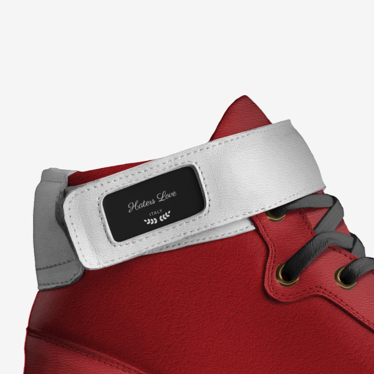 Hater love custom made in Italy shoes by Shaquille Moore | Detail view
