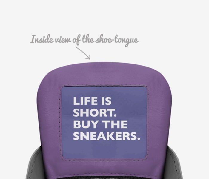 Air Pleb 2.0 custom made in Italy shoes by Hayden Bagley | Tongue view