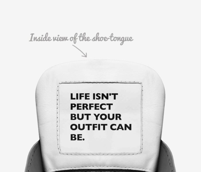 Franco's  custom made in Italy shoes by Devin Franco | Tongue view