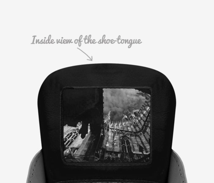 Omi custom made in Italy shoes by Omi Chowdhury | Tongue view