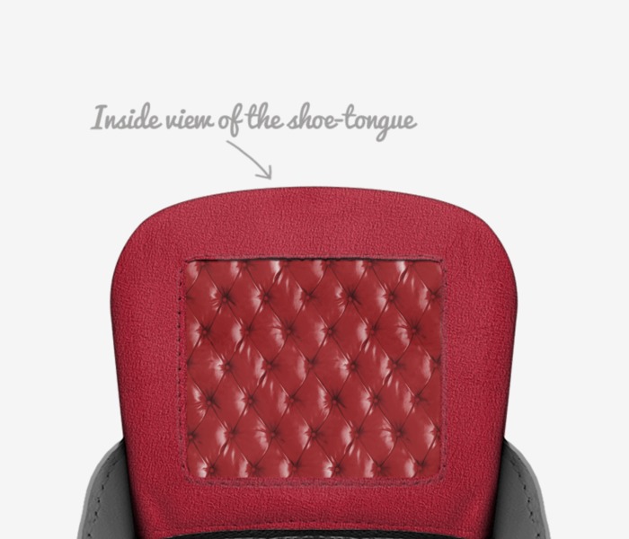 LS 1 custom made in Italy shoes by Lucas Saltz | Tongue view