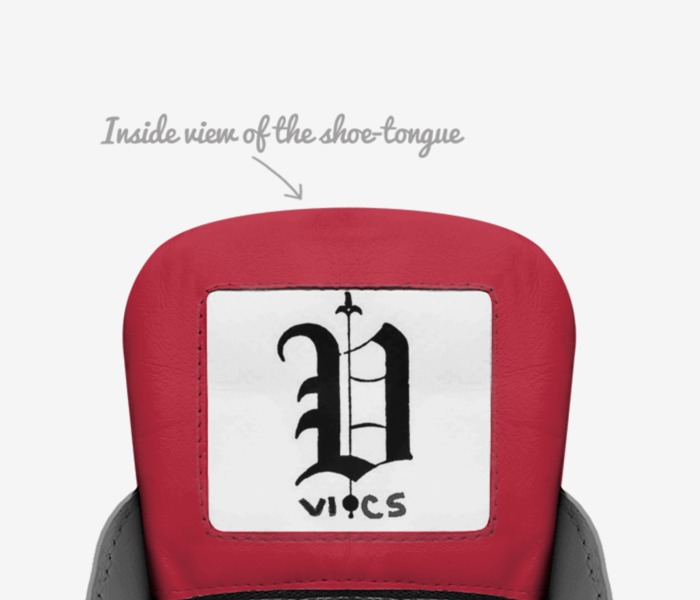 Vics destroyer custom made in Italy shoes by Brayden Murphy | Tongue view