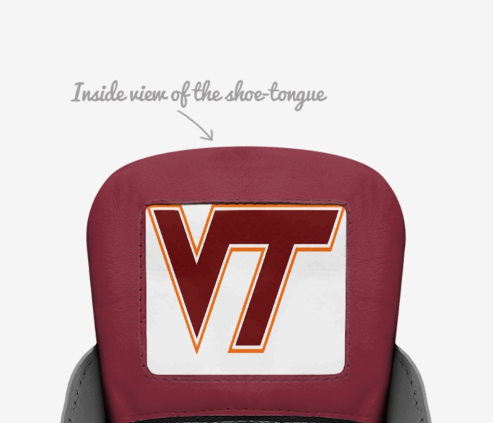 Virginia Tech Shoe custom made in Italy shoes by Trent Parsons | Tongue view