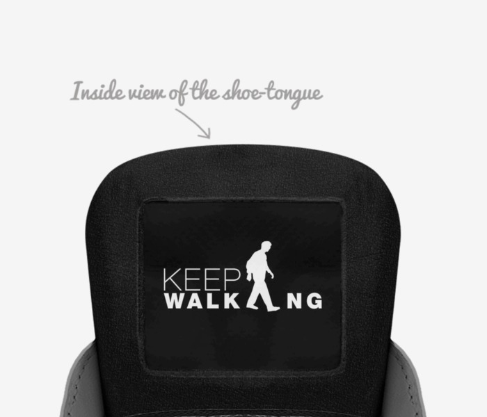 keep walking custom made in Italy shoes by Berto Costa | Tongue view