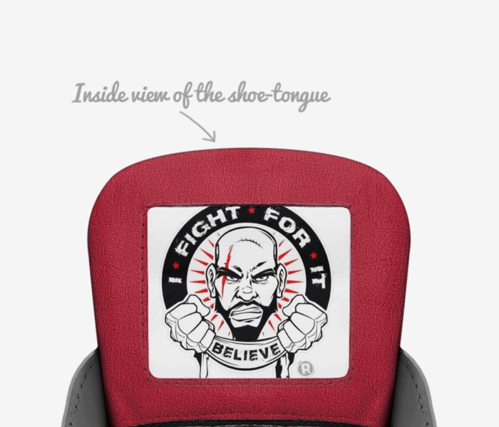 THE FIGHT custom made in Italy shoes by Luther Smith | Tongue view