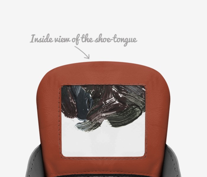 Thinking abt LIFE™ custom made in Italy shoes by Qaraah Films™ | Tongue view