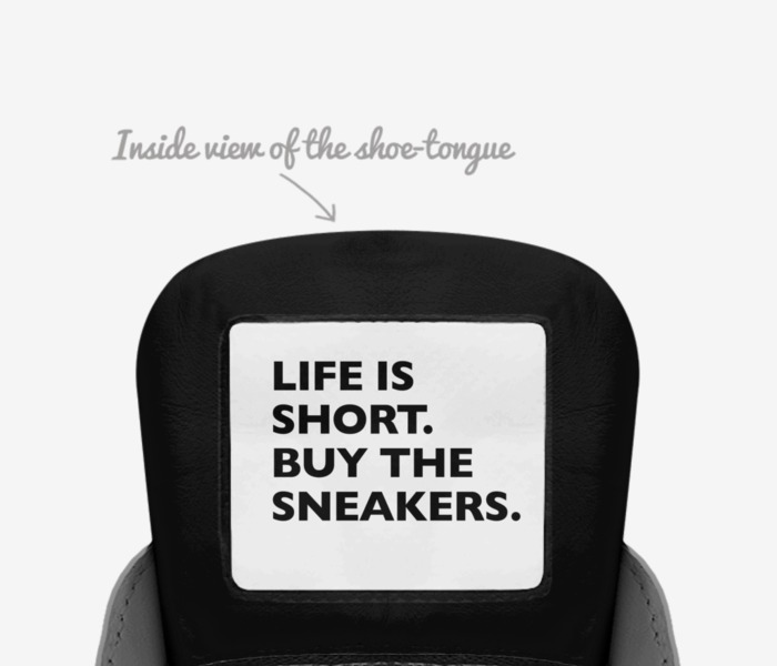 Zoomers  custom made in Italy shoes by Luke Bowman | Tongue view
