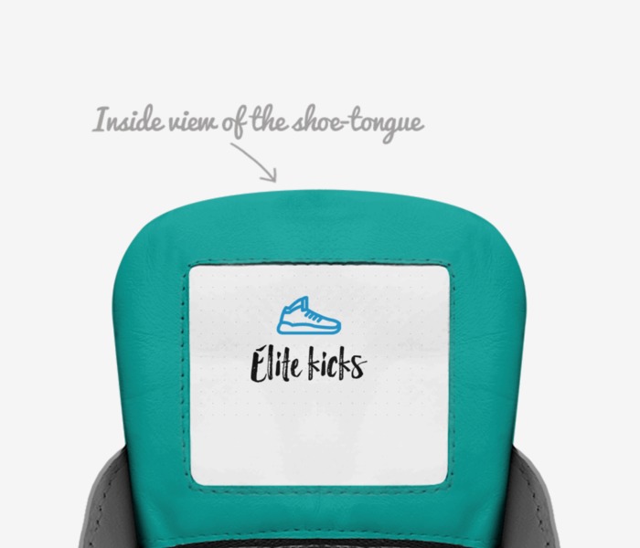 Elite Kicks custom made in Italy shoes by Aaron Strong | Tongue view