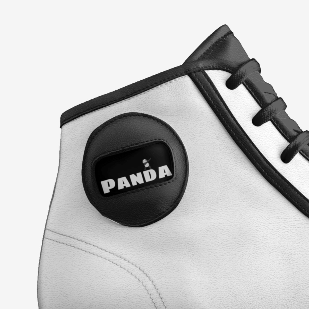 Panda custom made in Italy shoes by Cristen Alexander | Detail view
