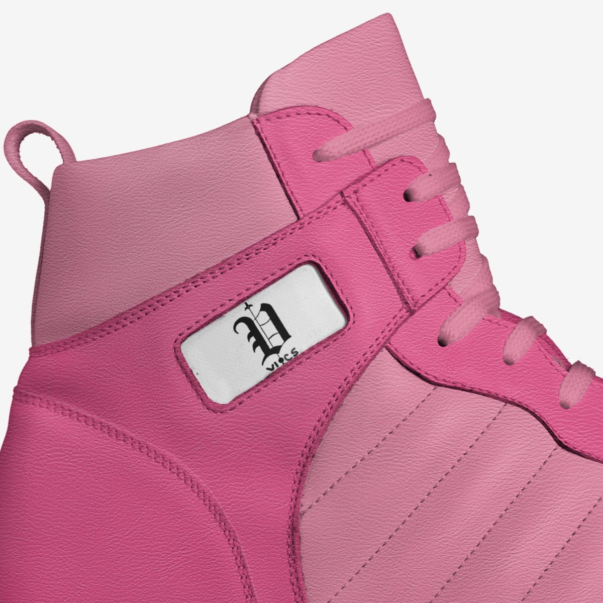 Vics pink custom made in Italy shoes by Brayden Murphy | Detail view
