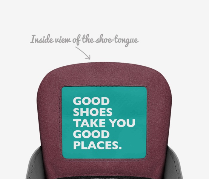 Rainbow custom made in Italy shoes by Beatrice Redi | Tongue view