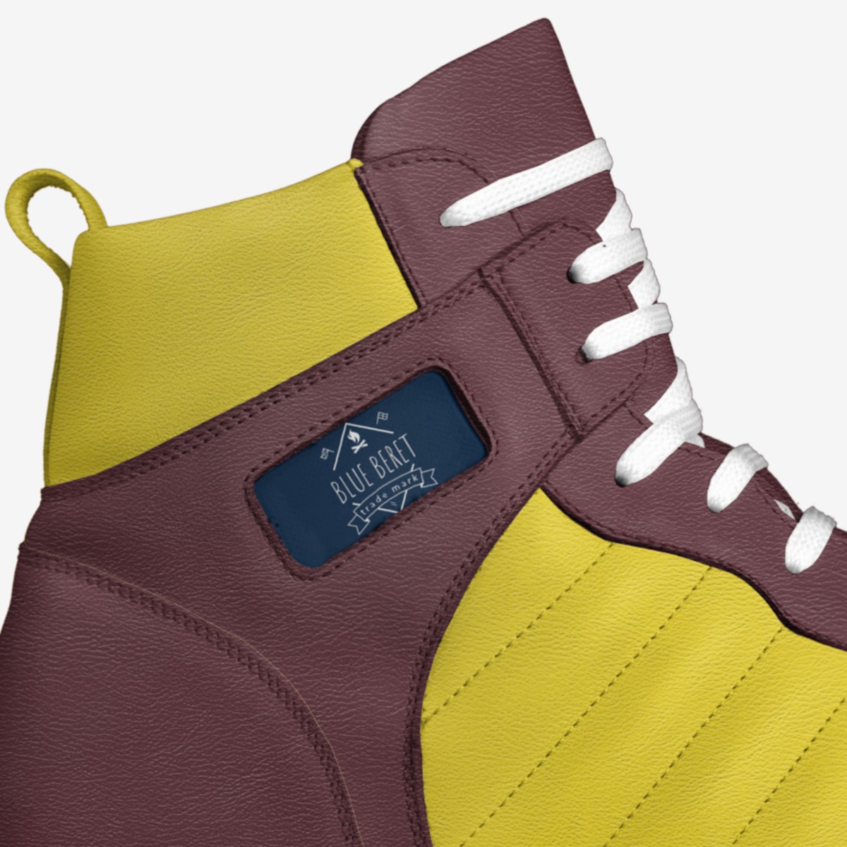 Blue Beret custom made in Italy shoes by Damien St.michel | Detail view