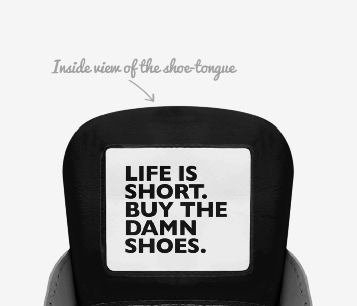 Dagger 1's custom made in Italy shoes by Frank Xie | Tongue view