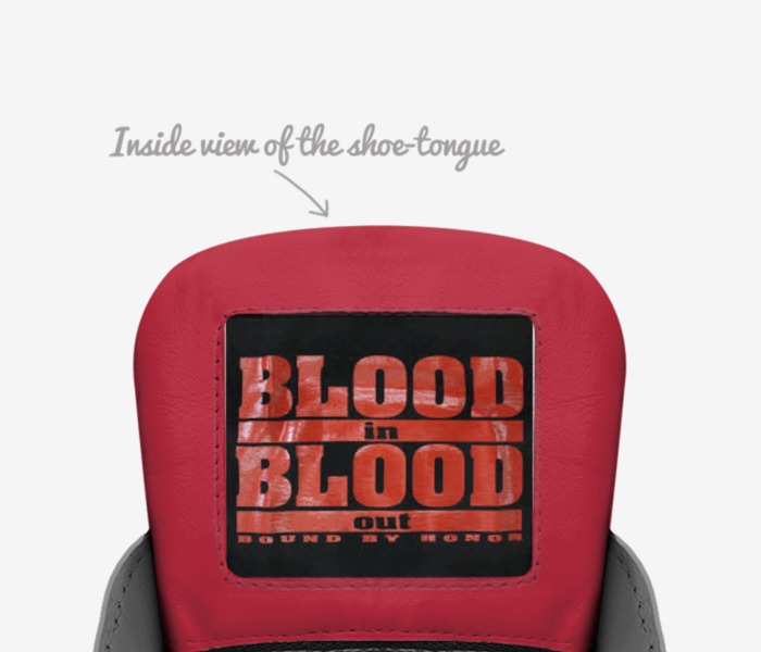 bloods custom made in Italy shoes by Jesse Griffin | Tongue view