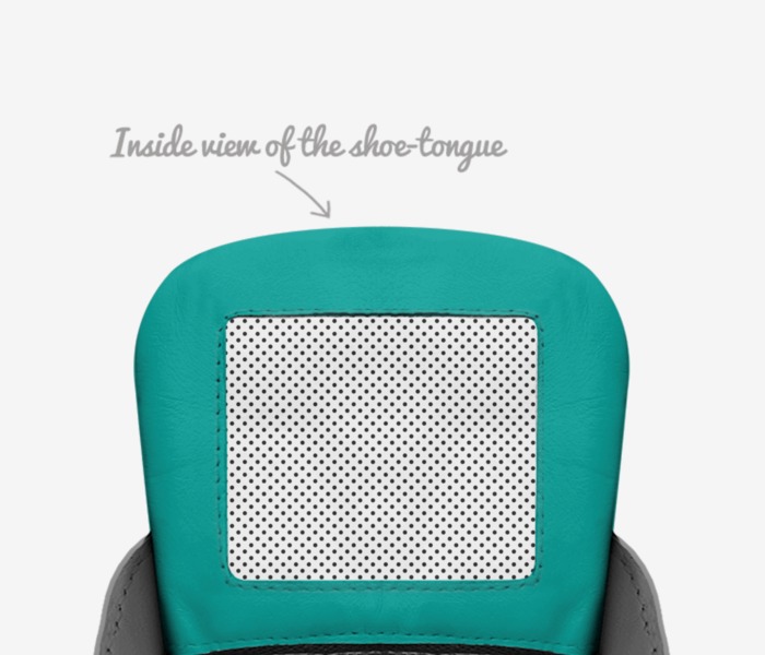 Zoomys custom made in Italy shoes by Coralee Poltorak | Tongue view
