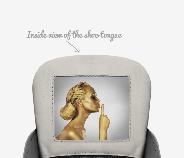 A&J custom made in Italy shoes by Jakayla Townes | Tongue view