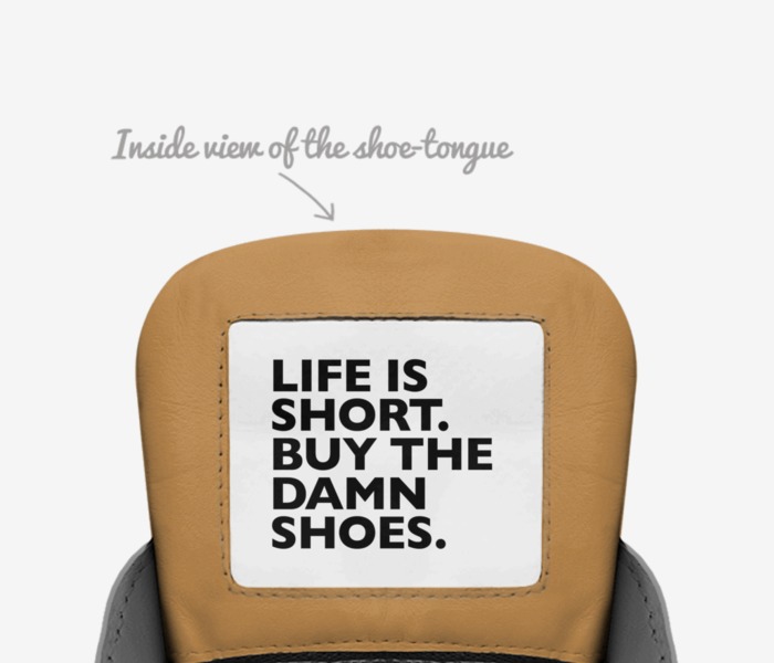 olivers custom made in Italy shoes by Oliver Hawkins | Tongue view