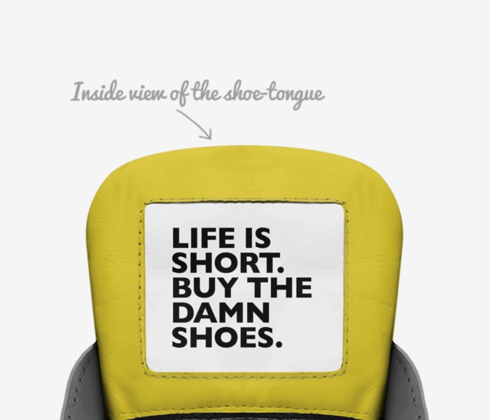 Atmos custom made in Italy shoes by Jeff | Tongue view