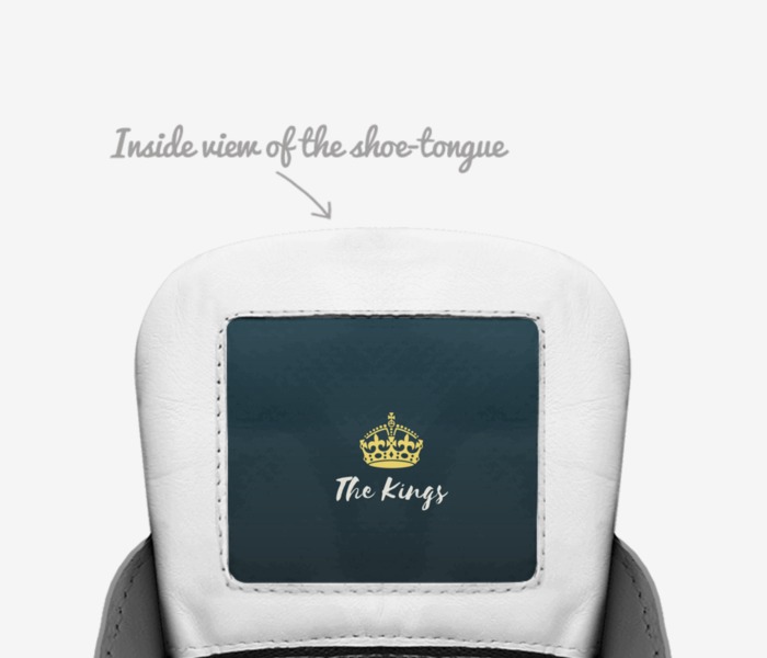 The Kings V100 custom made in Italy shoes by Jacob Mayron King | Tongue view